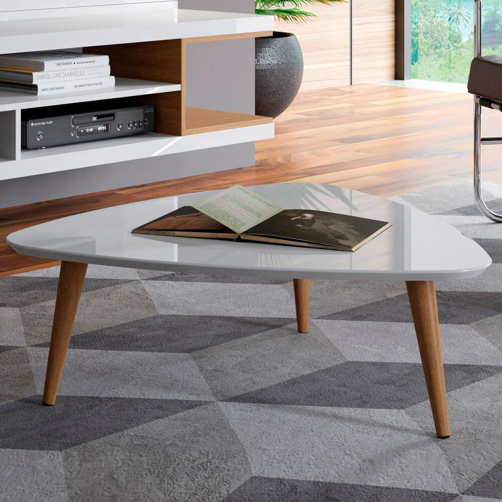 Dayton Utopia 11.81" Triangle Coffee Table in White Gloss, , large