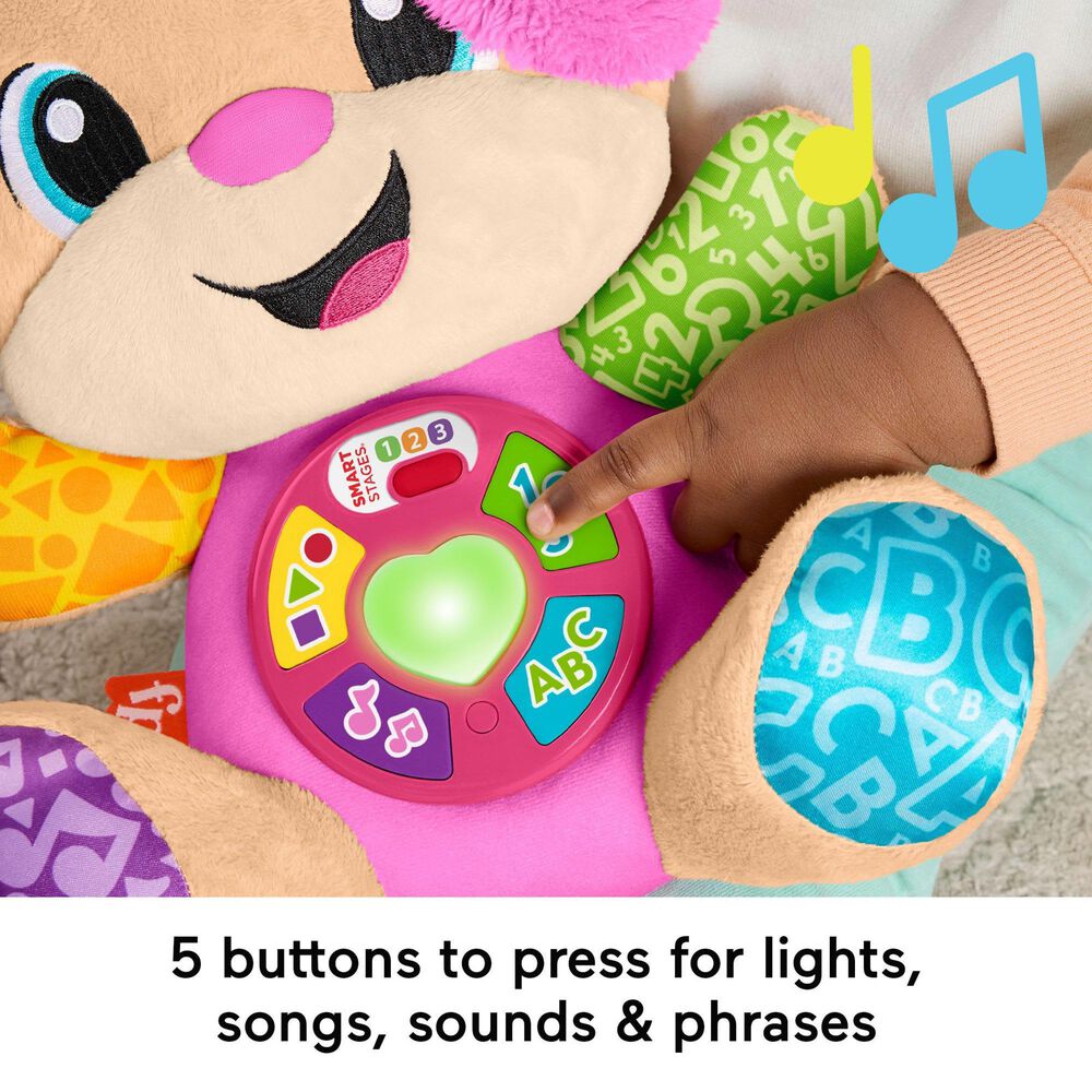 Fisher Price Laugh and Learn Smart Stages Sis Pink Plush Musical Learning Toy, , large
