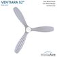 Minka-Aire Ventiara 52" LED Flush Mount Indoor/Outdoor Ceiling Fan in Flat White, , large