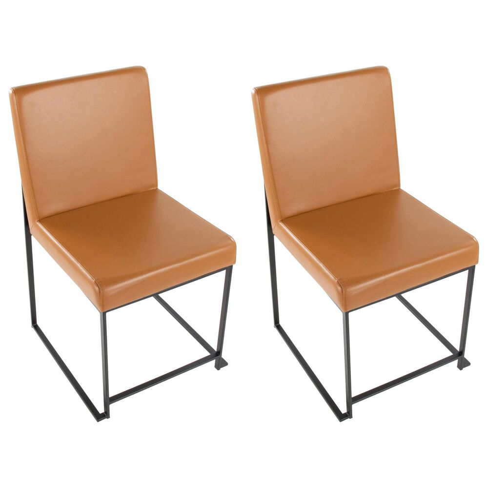 Lumisource Fuji Side Chair with Camel Cushion in Black &#40;Set of 2&#41;, , large