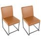 Lumisource Fuji Side Chair with Camel Cushion in Black (Set of 2), , large