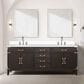 Lexora Home Laurel 80" Double Bathroom Vanity in Brown Oak with White Quartz Top and Rectangular Sinks, , large