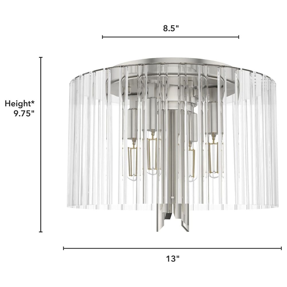 Hunter Gatz 4-Light Flush Mount in Brushed Nickel, , large