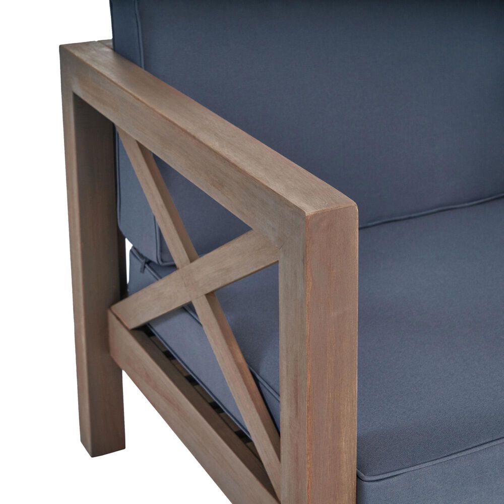 Hearth and Haven Brava Outdoor Club Chair with Dark Gray Cushion in Grey, , large