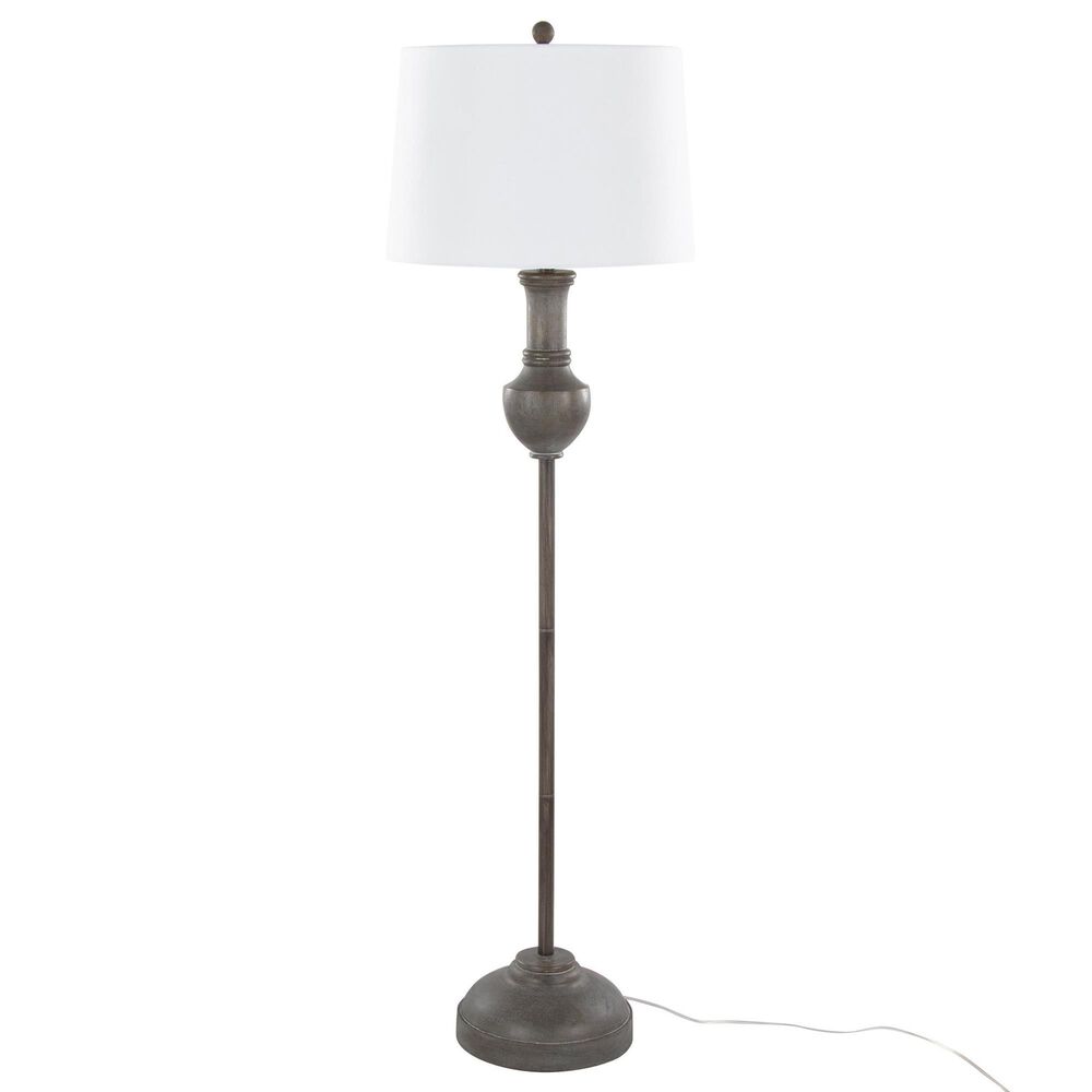 LumiSource Griffin Polyresin Floor Lamp in Grey, , large
