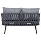 Hearth and Haven 4-Piece Patio Conversation Set with Gray Cushion in Black, , large