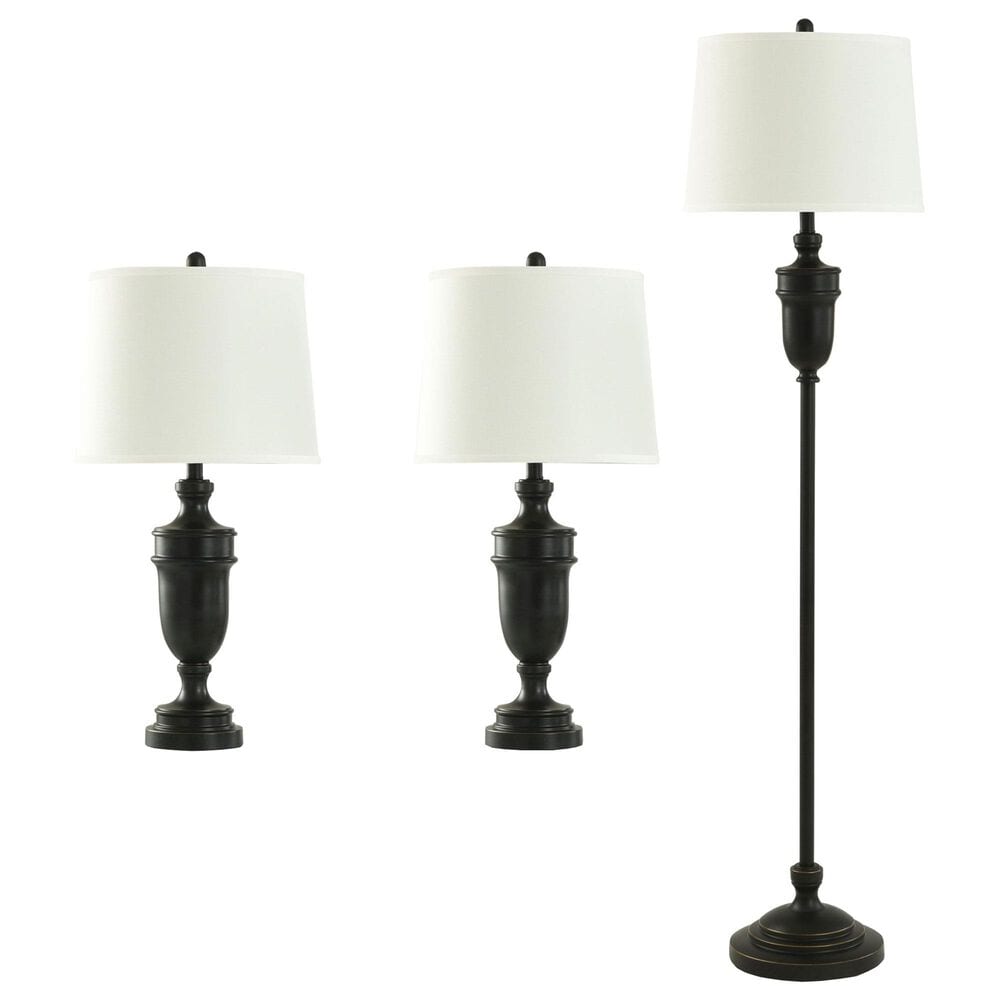 Flair Industries 3-Piece Lamp Set in Bronze, , large