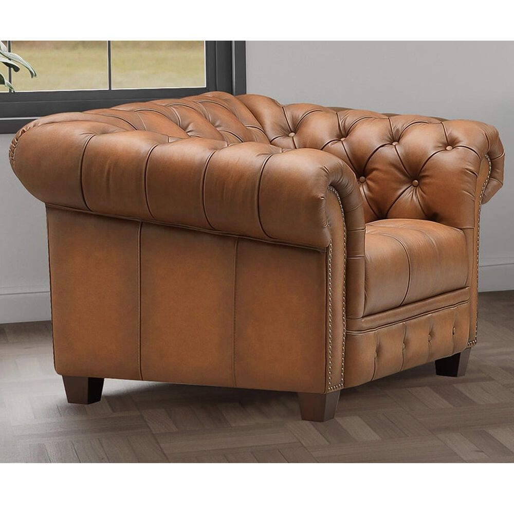 Hydeline York Leather Chair in Saddle, , large