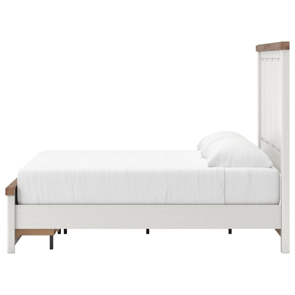 Ashley Savonport King Storage Panel Bed in White and Brown, , large