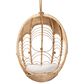 Baxton Studio Umika Patio Hanging Chair with Natural Brown Rattan in White, , large