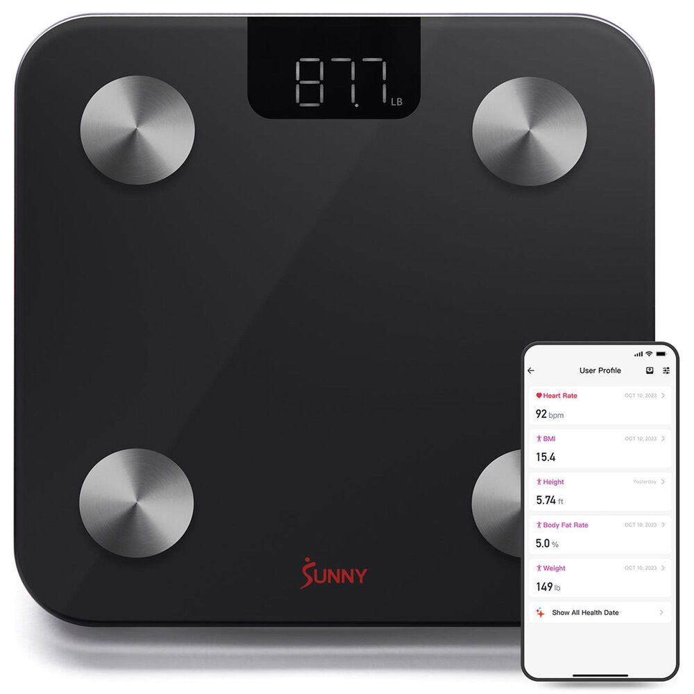 Sunny Health & Fitness Smart Body Composition Weight Scale in Black, , large