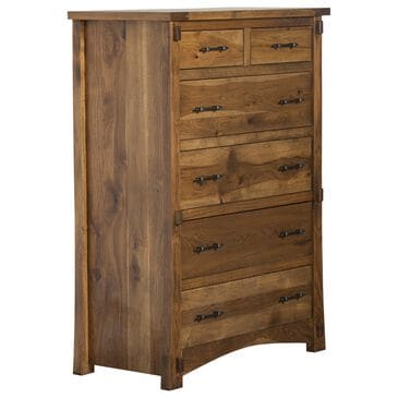 Briarwood LLC Jack and Jill 6 Drawer Chest in Rustic Hickory Cappuccino, , large