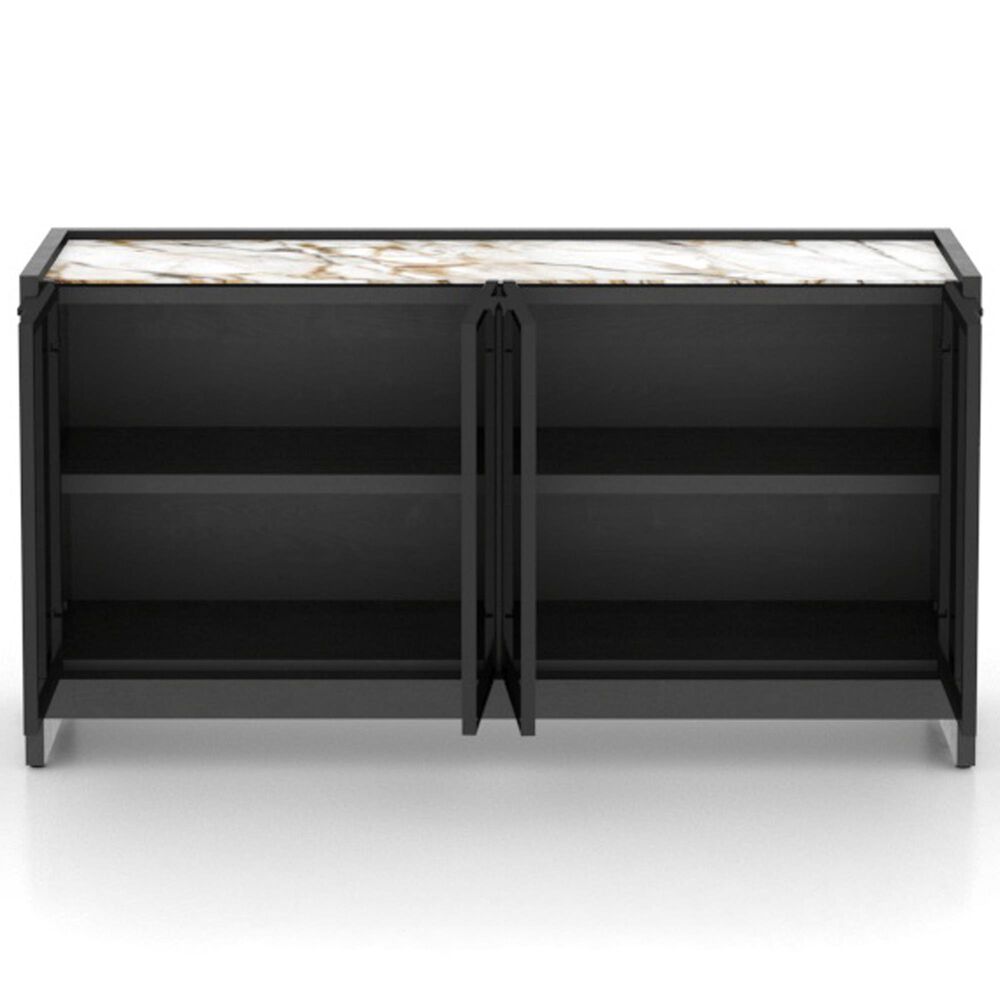 Declan Dining 4-Door Buffet in Cognac Peppercorn Washed and Shell, , large