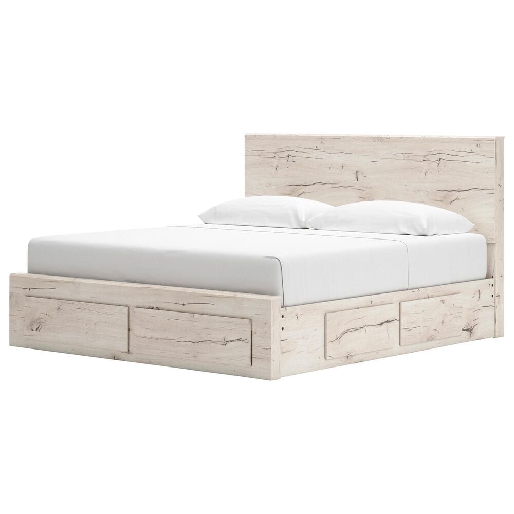 Ashley Lawroy King Panel Storage Bed in Light Natural, , large