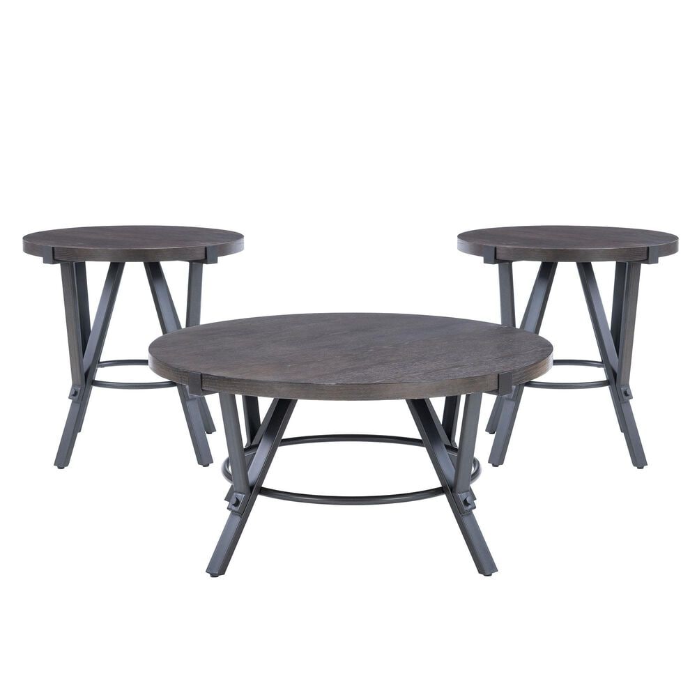 Linden Boulevard Enzo 3-Piece Occasional Table Set in Charcoal Brown, , large