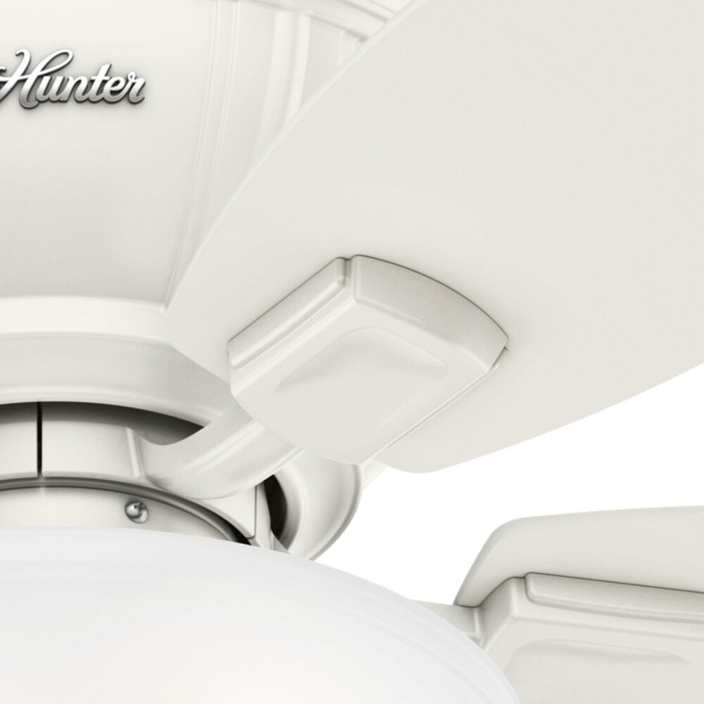 Hunter Kenbridge Low Profile 52&quot; Ceiling Fan with LED Lights in Fresh White, , large