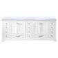 Lexora Home Dukes 84" Double Bathroom Vanity in White with 2 cm White Quartz Top and Rectangular Sinks, , large
