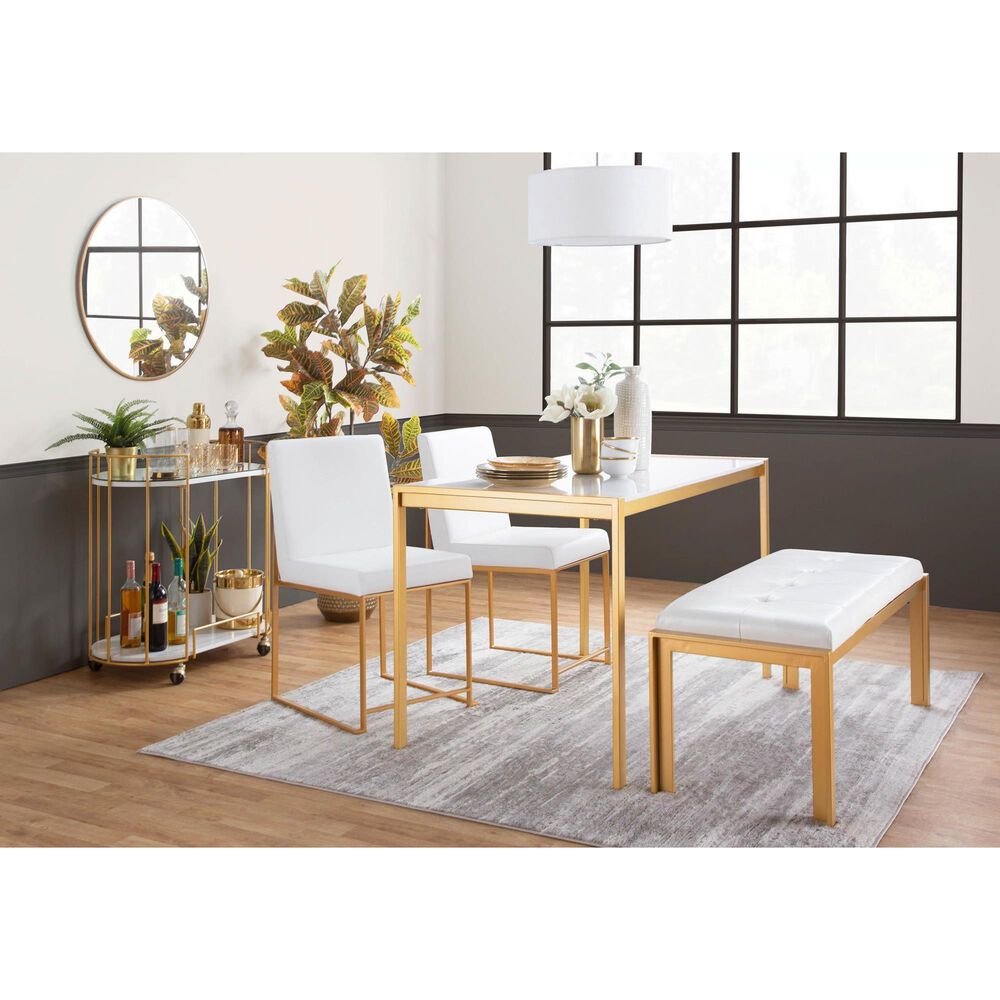 Lumisource Fuji Side Chair with White Cushion in Gold (Set of 2), , large