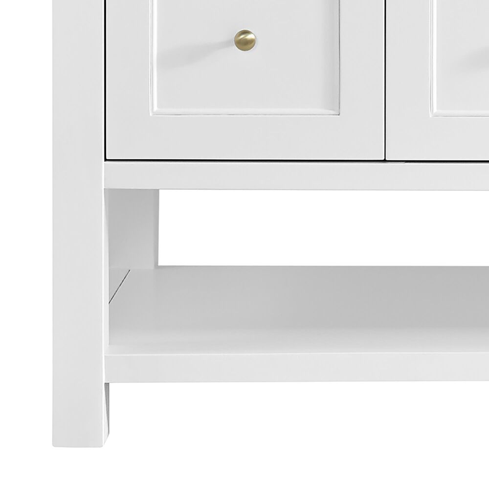 James Martin Vanities Breckenridge 60" Single Bathroom Vanity in Bright White with 3 cm Carrara White Marble Top and Rectangular Sink, , large