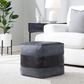 Lumisource Cobber Canvas Pouf in Black and Grey, , large