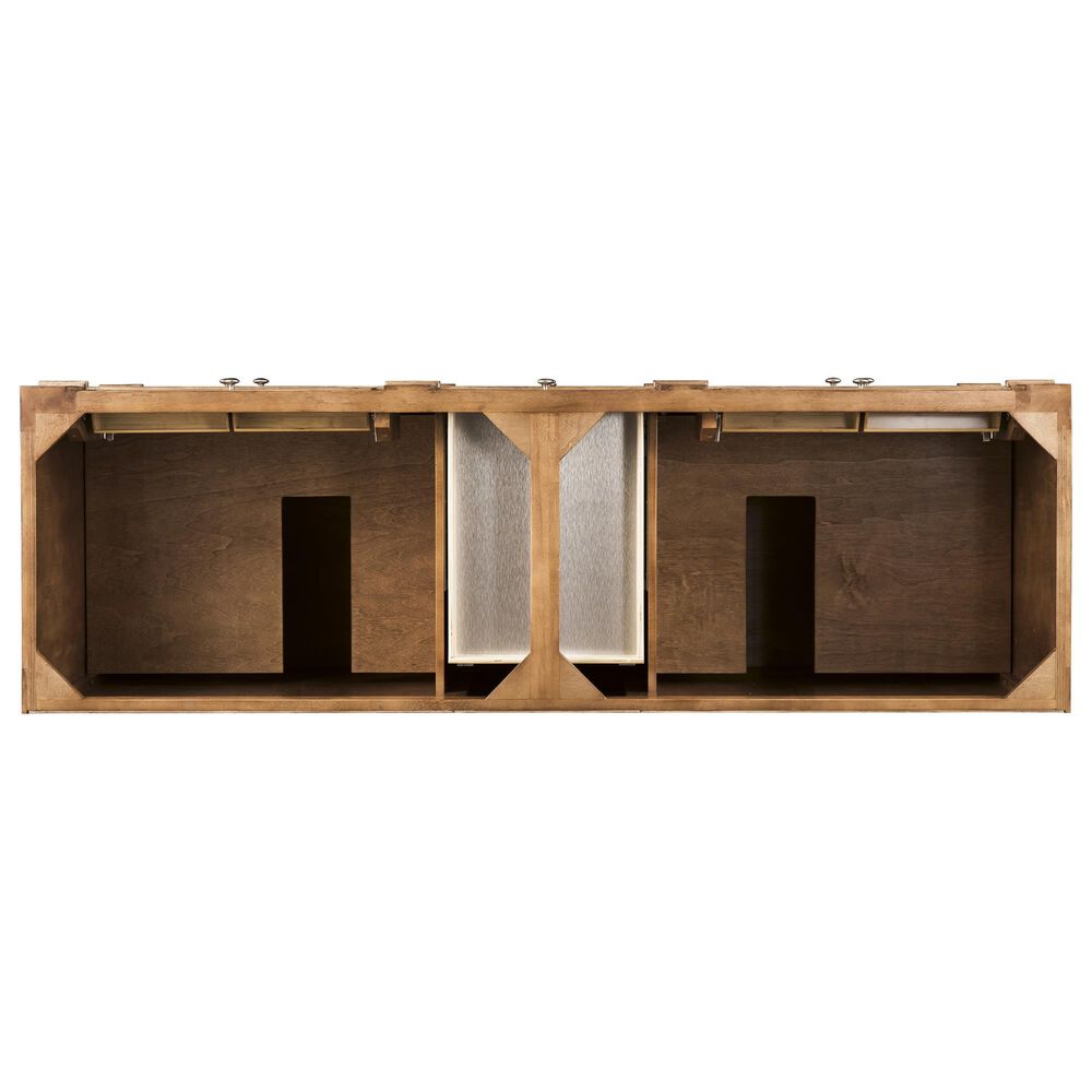 James Martin Vanities Bristol 72&quot; Double Bathroom Vanity in Saddle Brown with 3 cm Victorian Silver Quartz Top and Rectangular Sinks, , large