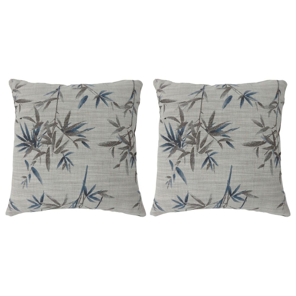 Furniture of America Frank 22" Throw Pillow in Blue (Set of 2), , large
