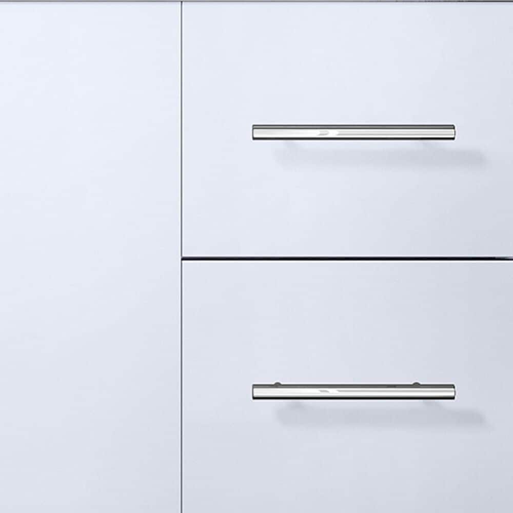 Lexora Home Geneva 48&quot; Single Bathroom Vanity Cabinet Only in Glossy White and 48&quot; LED Mirror, , large