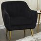 Maple and Jade Accent Chair with Tapered Gold Legs in Black, , large