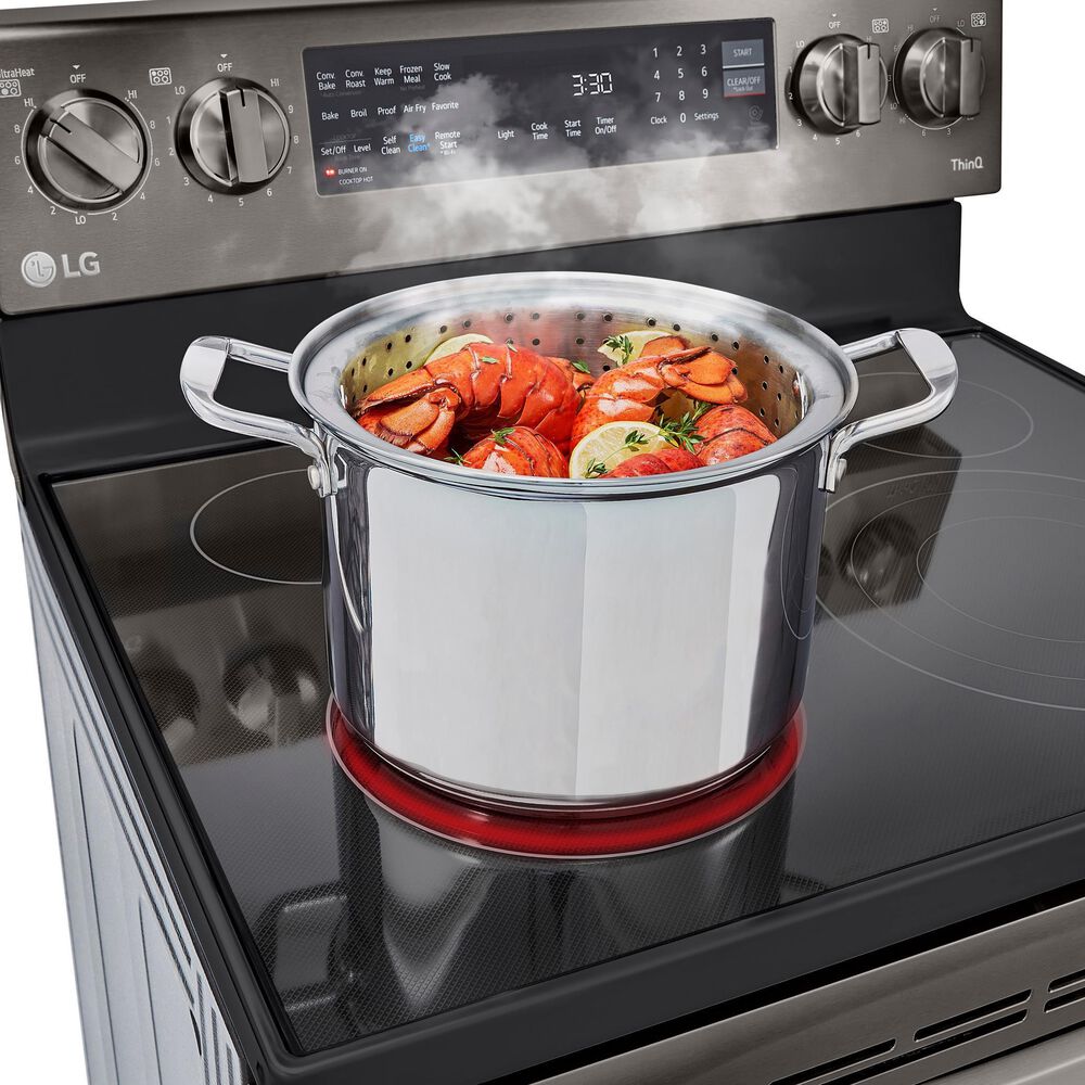 LG 6.3 Cu. Ft. Smart Wi-Fi Enabled True Convection InstaView Electric Range with Air Fry in Black Stainless Steel, , large