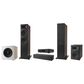 JBL 5.25 Bookshelf Loudspeaker + 8 Floorstanding Loudspeaker + 4.5 Center Channel Loudspeaker in Espresso + 12" Powered Subwoofer in Latte + 7.2 Channel AV 8K Receiver in Black, , large