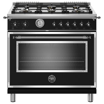 Bertazzoni 36" Gas Range with 6 Brass Burners in Matte Black, , large