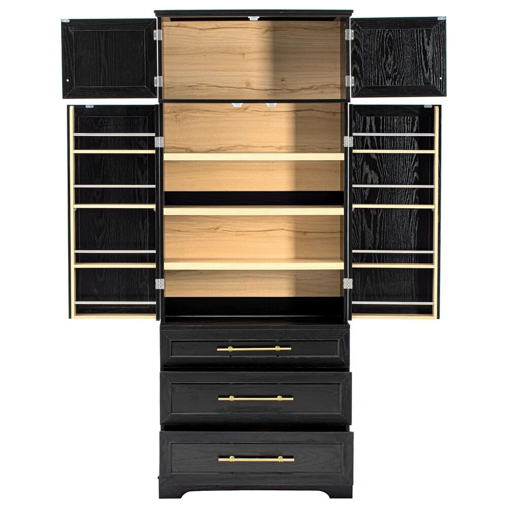 HOMLUX 78.2" Tall Farmhouse Kitchen Pantry Cabinet with 8 Door Shelves, Storage Cabinet with 3 Adjustable Shelves, 3 Large Drawers, Versatile Cupboard for Kitchen, Dining &amp; Bathroom, Ash Black, , large