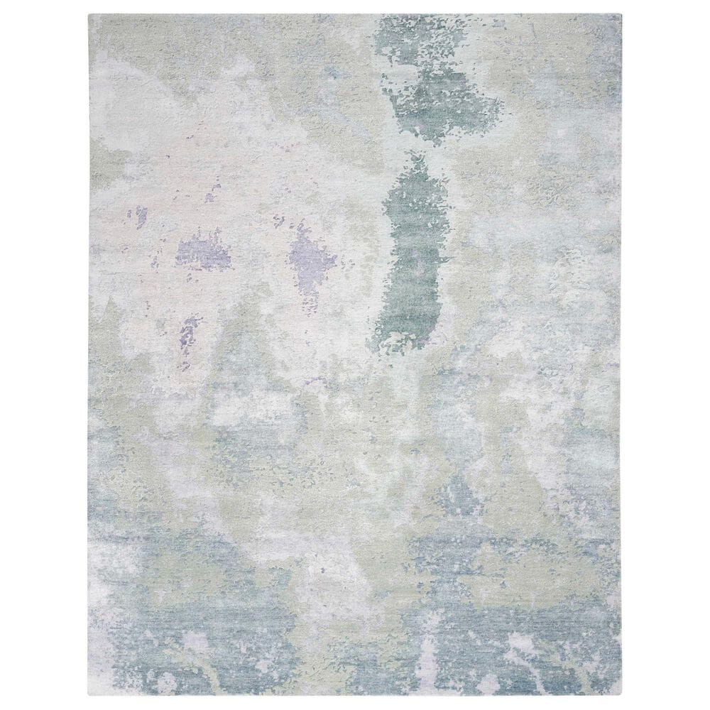 Nourison Silk Shadows 7"9" x 9"9" Blue and Green Area Rug, , large