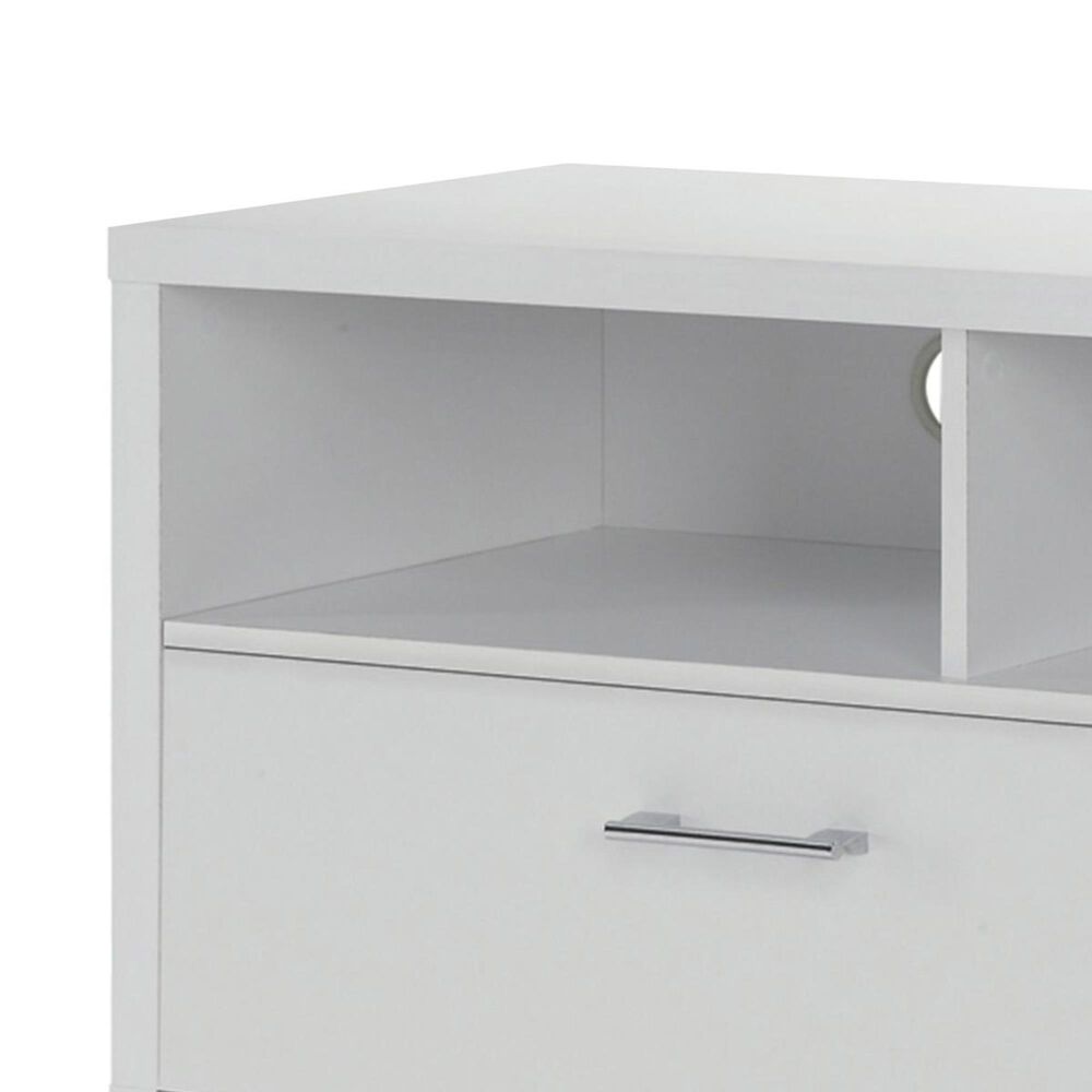 Pacific Landing TV Console with Metal Base in White, , large