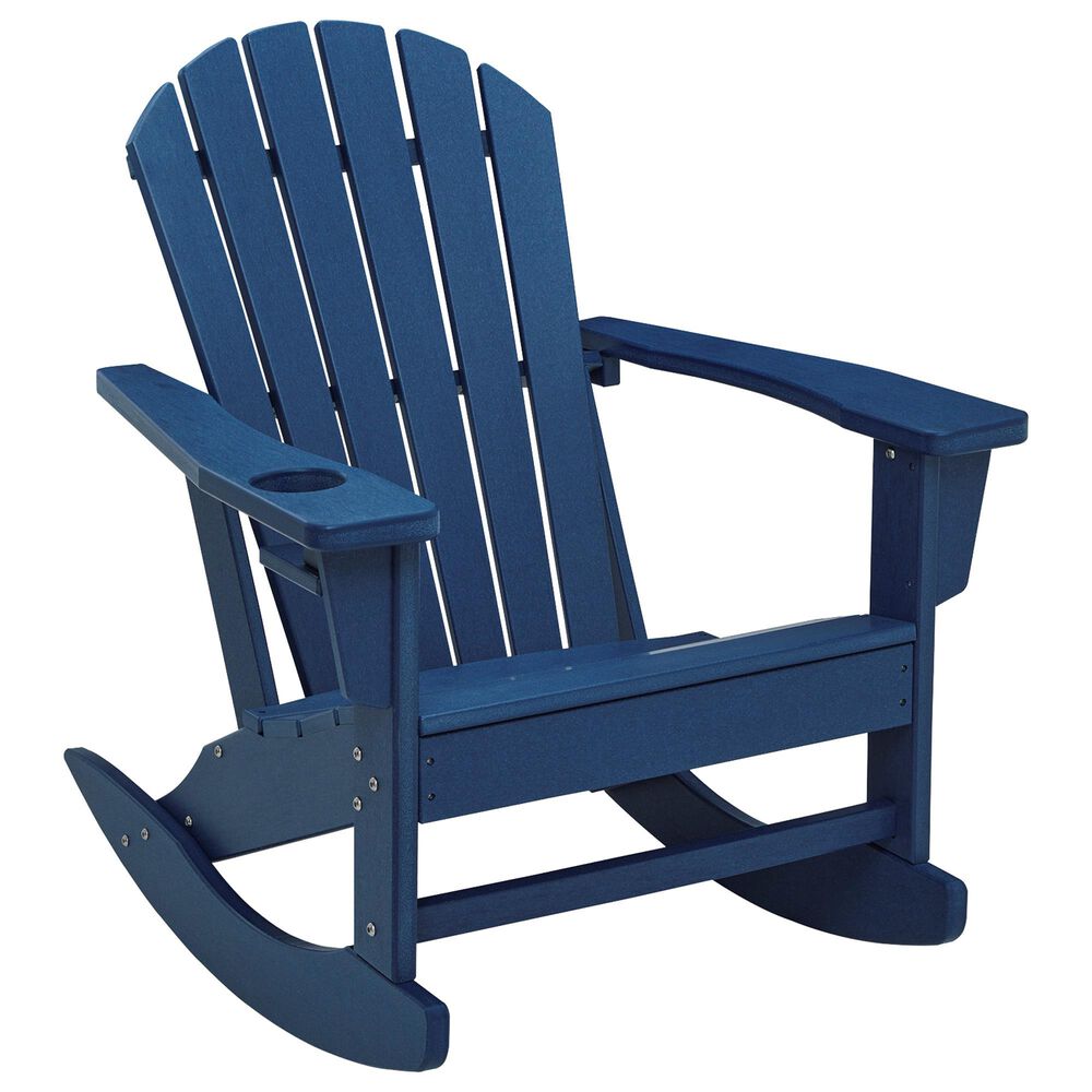 Ashley Sundown Shores Patio Rocker Chair in Blue, , large