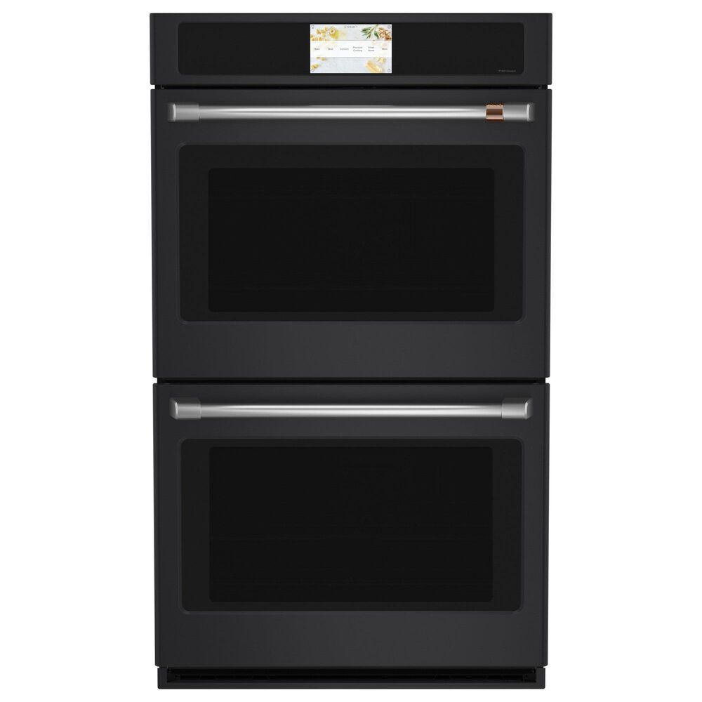 Cafe 2-Piece Kitchen Package with Matte Black 30" Smart Built-In Convection Double Wall Oven and Stainless Steel 30" Electric Cooktop, , large