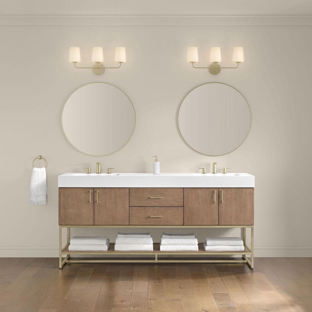 37B Mauri 72" Double Bathroom Vanity with Metal Base in Walnut Drift with High-Profile 4" White Composite Stone Top, , large