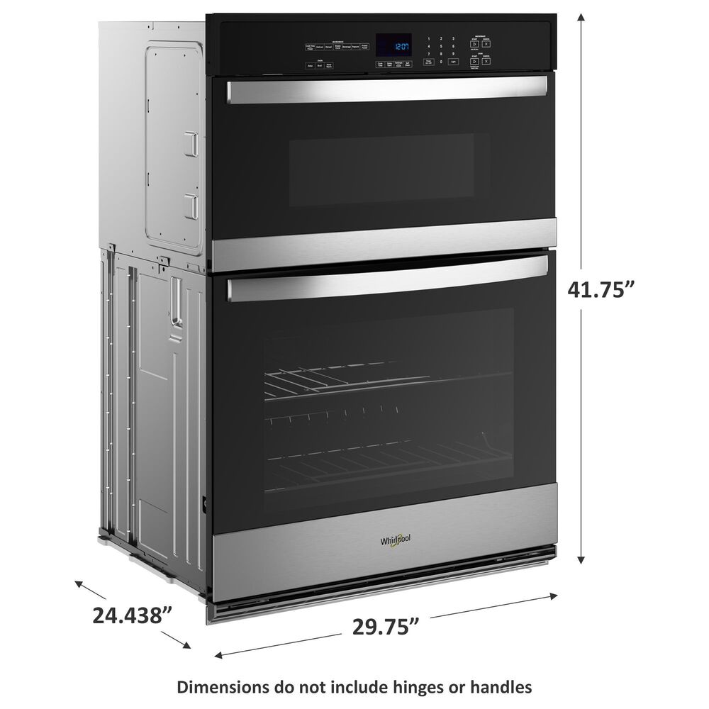 Whirlpool 30&quot; Self-Cleaning Microwave Wall Oven Combo in Stainless Steel, , large