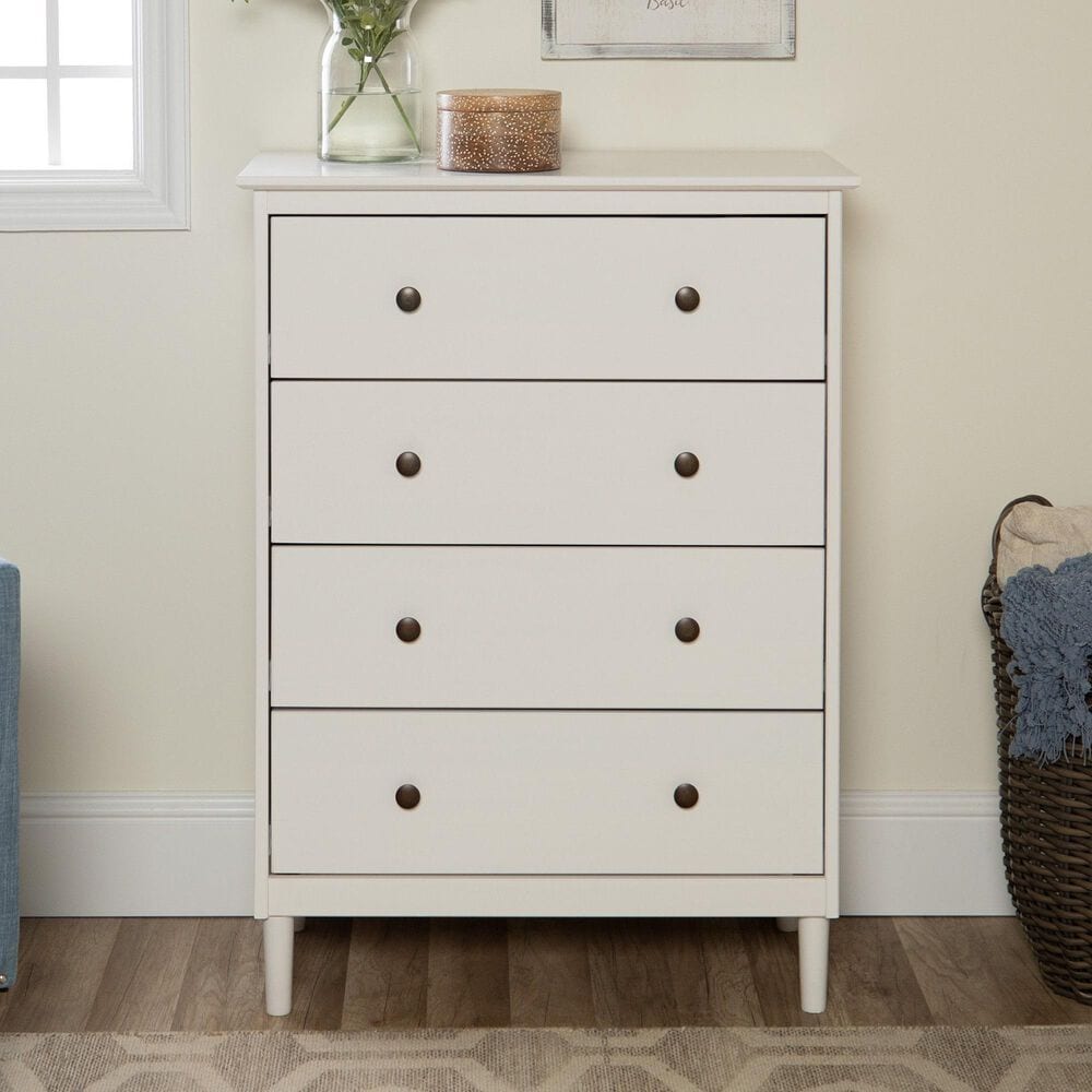 Walker Edison Spencer 4-Drawer Dresser in White, , large