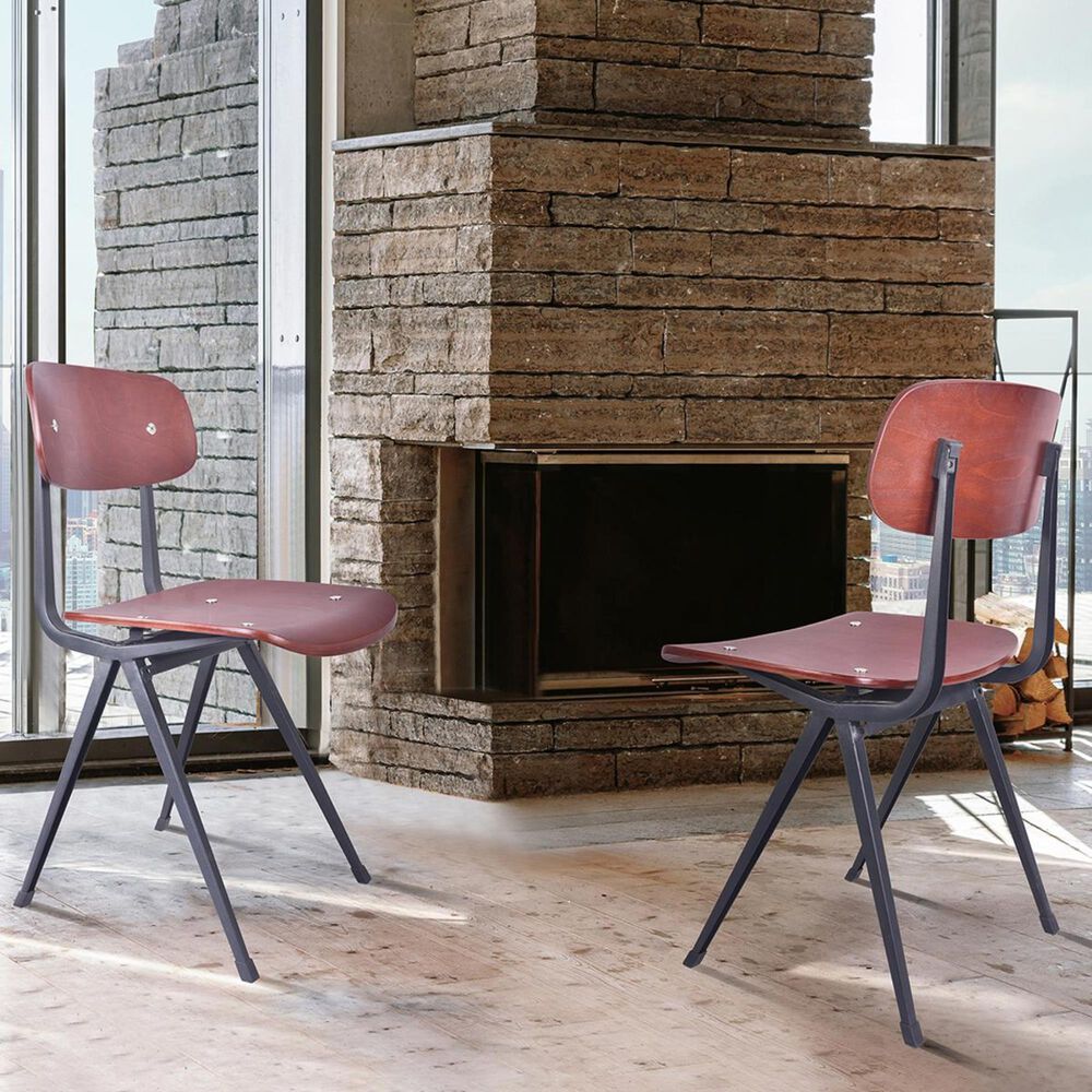 Blue River Levi Dining Chair in Black and Wood (Set of 2), , large