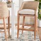 Baxton Studio Jasper Bar Stool in White Wash, , large