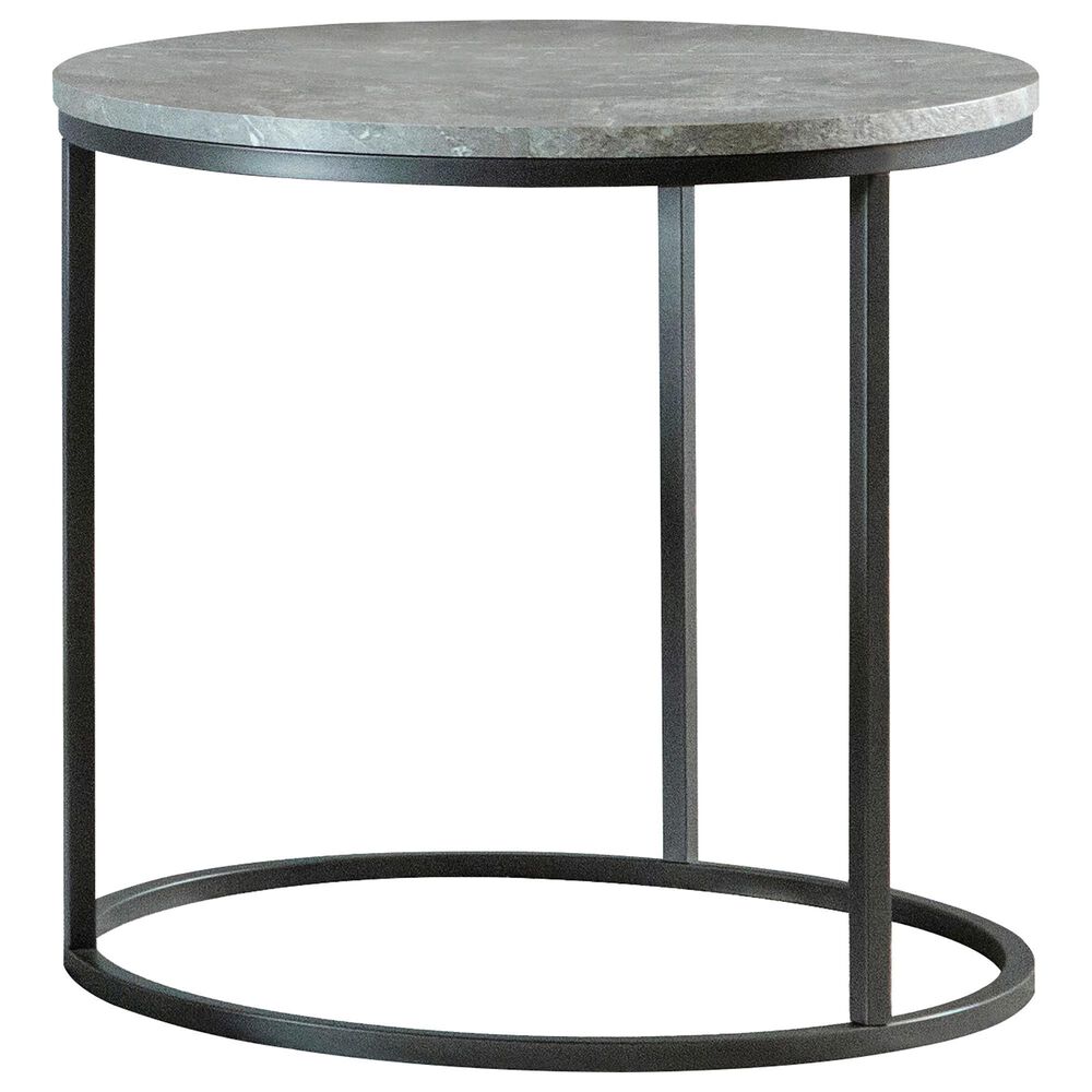Pacific Landing Round End Table in Grey and Gunmetal, , large