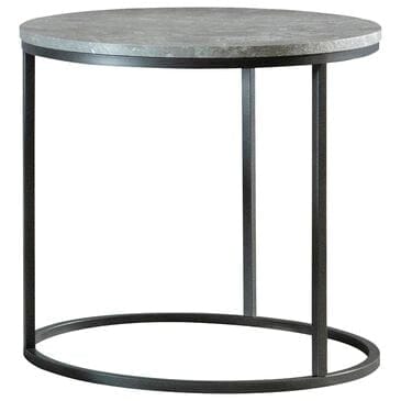 Pacific Landing Round End Table in Grey and Gunmetal, , large