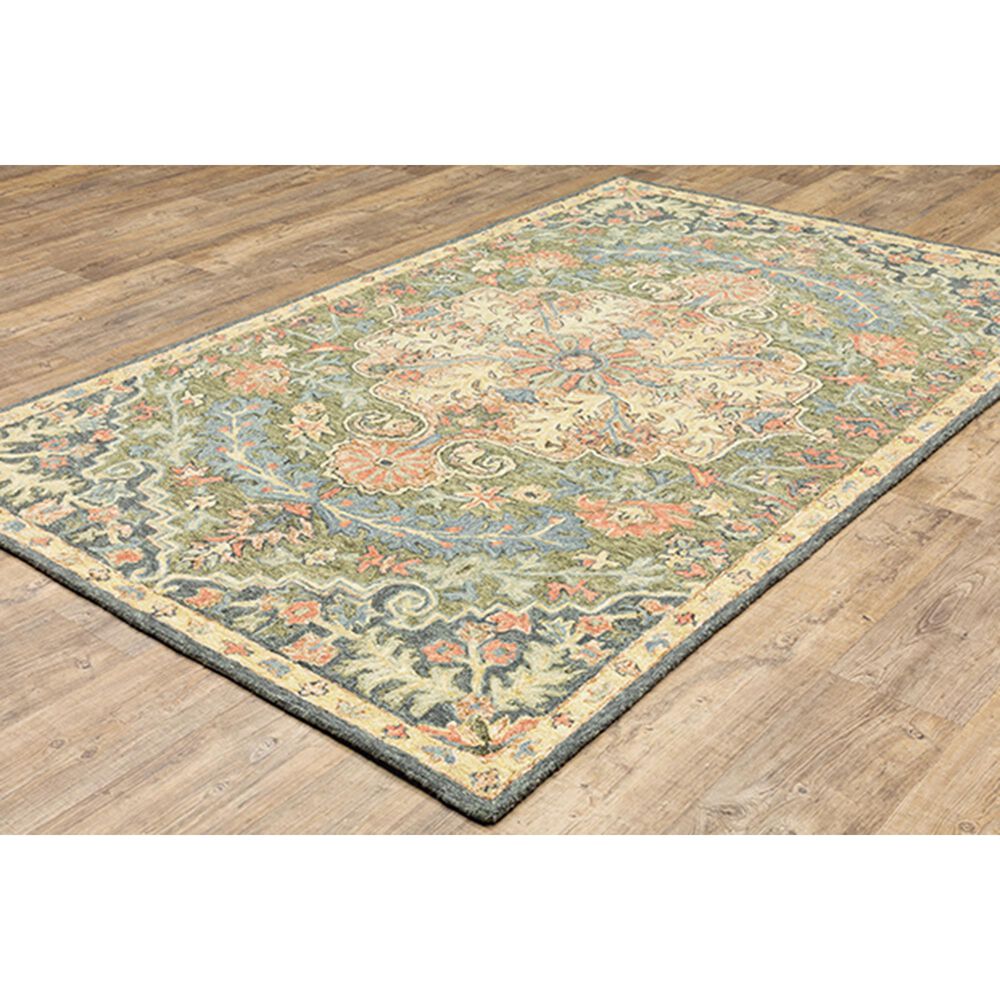 Oriental Weavers Alfresco Medallion 28401 10&#39; x 13&#39; Blue Area Rug, , large