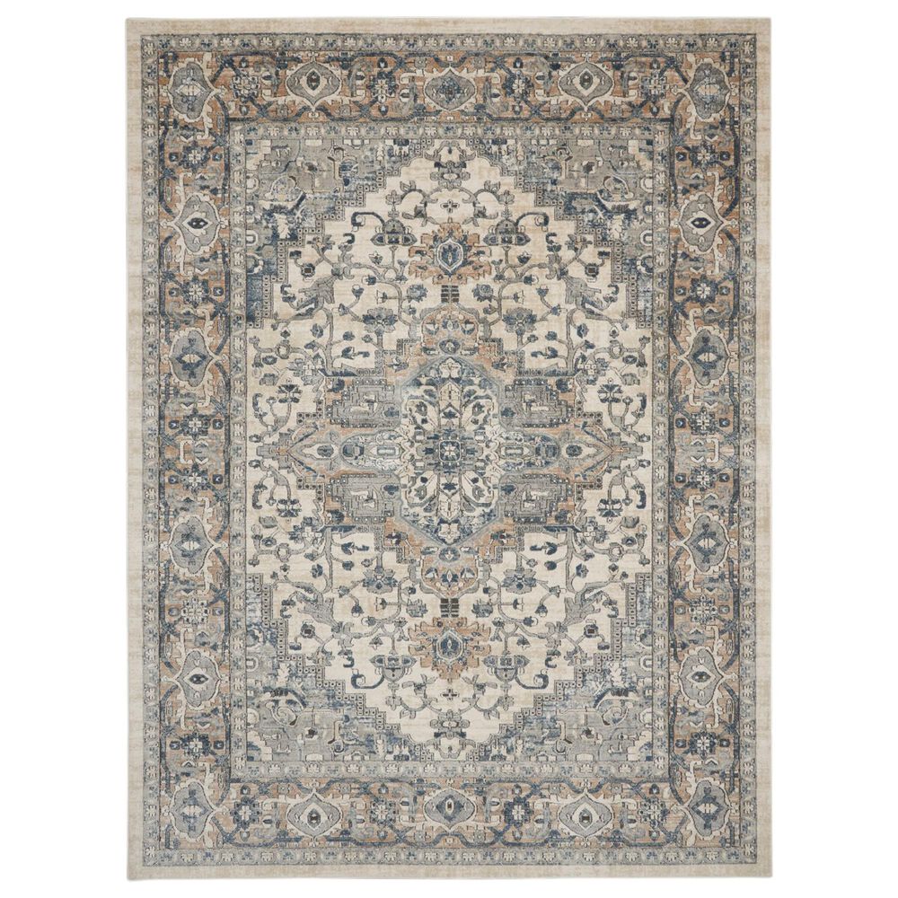 Nourison Quarry 6"7" x 9"6" Ivory and Grey Area Rug, , large