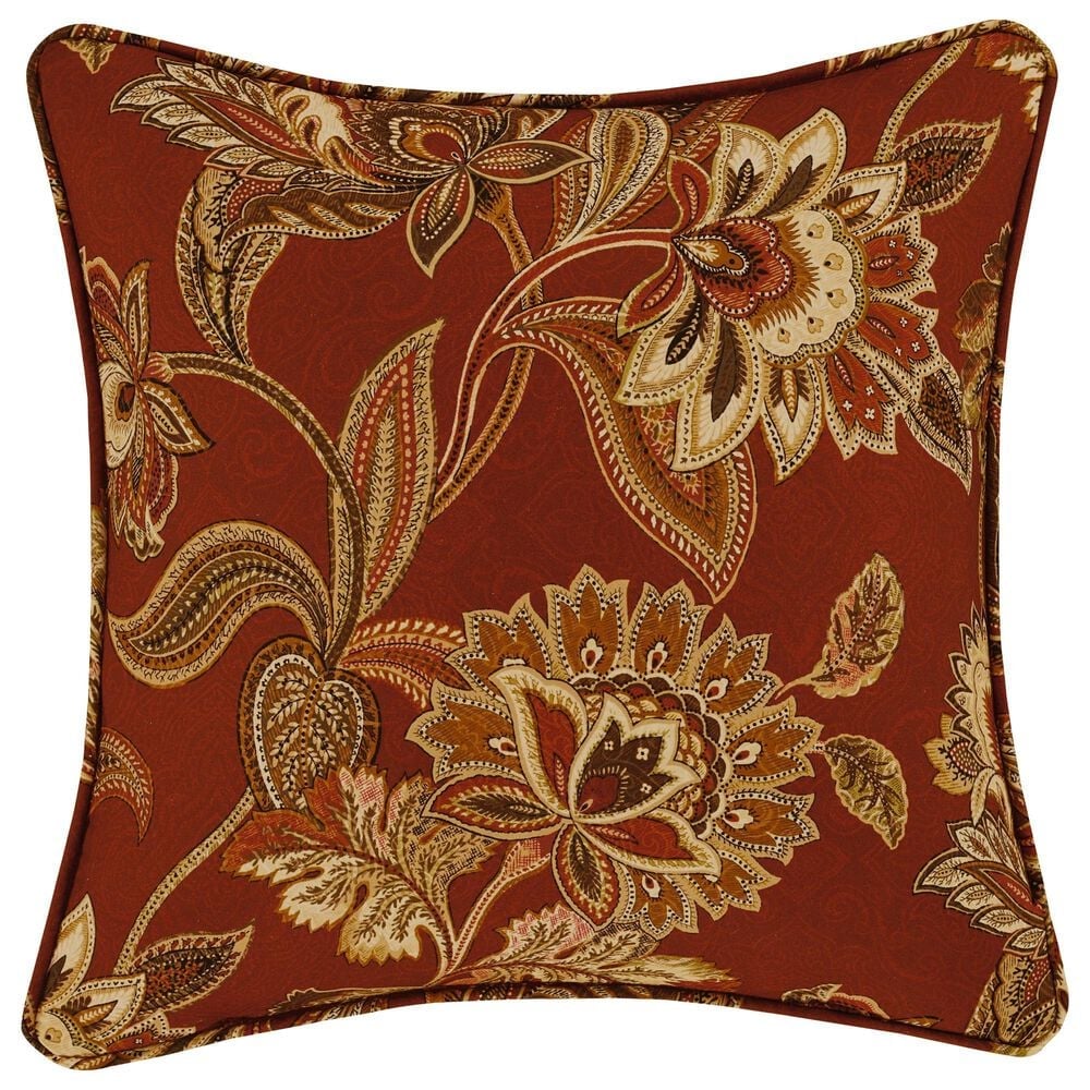 J. Queen New York Montecito 16" Square Throw Pillow in Red, Gold and Spice, , large