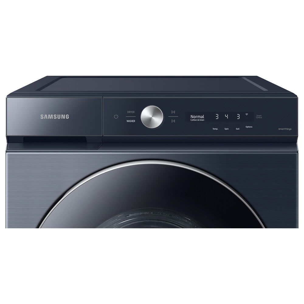 Samsung Bespoke 5.3 Cu. Ft. Front Load Washer and 7.6 Cu. Ft. Electric Dryer Laundry Pair in Brushed Navy, , large