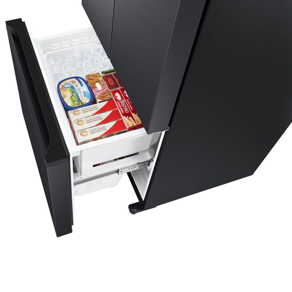 Samsung 17.5 Cu. Ft. 3-Door French Door Refrigerator in Black Caviar Matt, , large