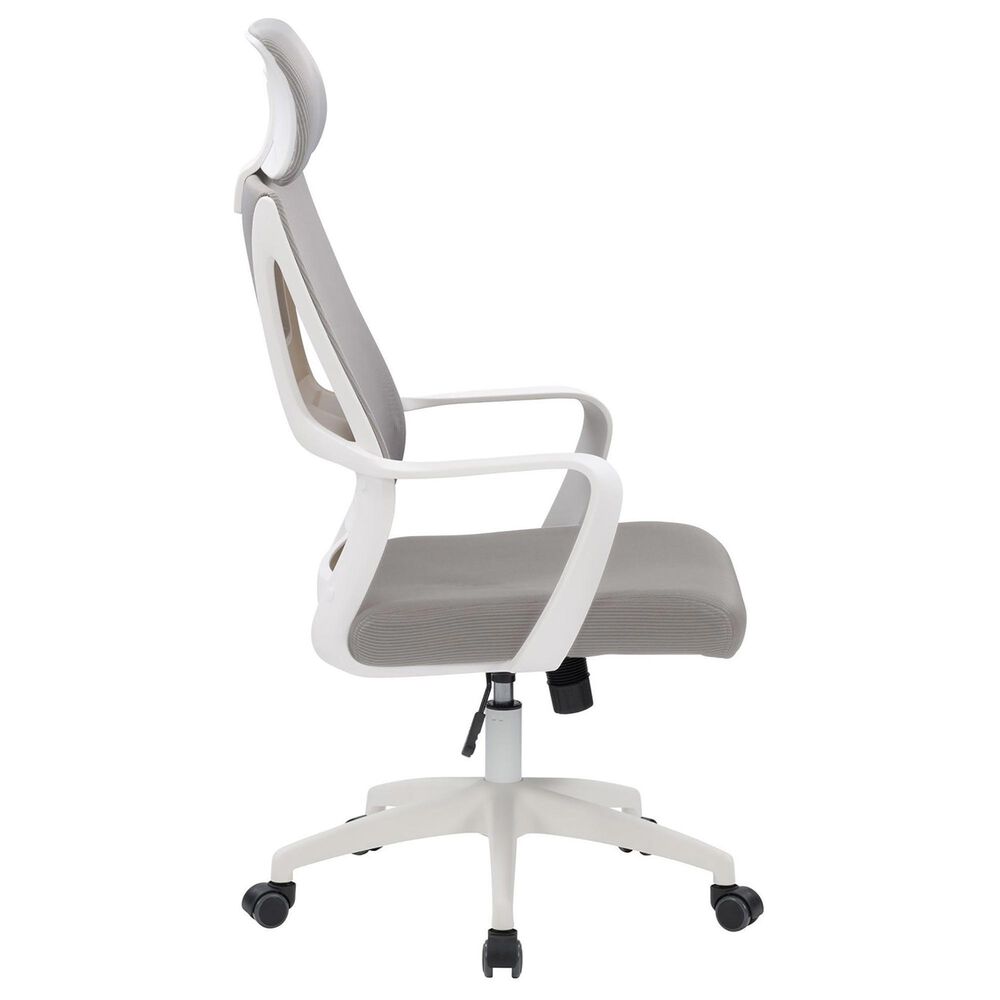 CorLiving Workspace Office Chair with White Frame in Grey, , large