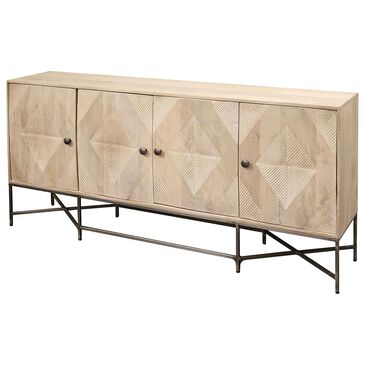 Mercana Hogarth III Sideboard in Light Brown and Antiqued Brass, , large